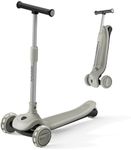 BEIESTATE Aesthetic Foldable Kids Scooter, 3 Wheel Scooter for Kids Ages 3-18, Max 220 lbs, Steering Limit Lock, Adjustable Handlebar, One-Piece Brake, 3 Light Up Wheels Kick Scooter for Boys & Girls