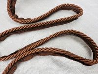 Flanged Piping Cord Twisted Rope Trim Home Decor - Pillow Cushion Curtains Edge Trimming Upholstery - 7mm Wide - Any Length - Chocolate - Sold by 5 Metres