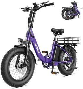 ACTBEST Mars Plus Foldable Electric Bike for Adults-1800W Peak Motor, 20"×4.0" Fat Tire Step-Through Folding Ebike with 48V 20Ah 960Wh Large Removable Battery, Up to 85+ Miles Range(Rear Basket)
