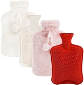 WUWEOT Set of 2 Hot Water Bottle with Soft Cover, 2 Liter Rubber Water Pad, Hot Compress Bag and Cold Therapy Bag for Headaches, Cramps, Arthritis, Back Pain, Sore Muscles, Pain Relief, Neck