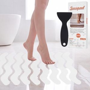 Secopad Patented Anti Slip Shower Stickers, 24PCS Adhesive Decals Safety Strips with Scraper for Bath Tub, Shower Floor, Stairs, White, 1.6"*14.5"