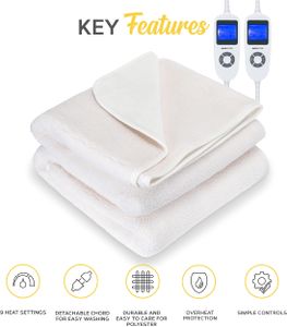 MONHOUSE King Size Electric Blanket – Soft Heated Bed Cover