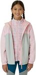 Eddie Bauer Girls’ Rain Jacket – Lone Peak Waterproof 3 in 1 Insulated Windbreaker Coat with Removable Fleece Lining (5-20), Soft Pink, 8