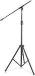 PYLE Microphone Stand - Mic Stand Height Adjustable 51.2'' to 78.75'', w/Extendable Telescoping Boom Arm, Very Sturdy Tripod Base- Ideal for Studio or Performance Use- Black