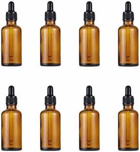 12 PCS Professional 50ml Thick Dark Amber Glass Tincture Bottle - Leakproof Eye Dropper Amber Glass Bottle for Essential Oils Storage and Travel (50ml)