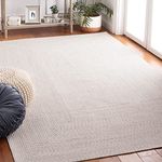 Safavieh Braided Collection 9' x 12' Ivory/Light Grey BRA201A Handmade Farmhouse Area Rug