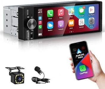 ESSGOO Single Din Car Stereo with Wireless Carplay and Android Auto, 6.36 inch HD IPS bildschirm Auto Display Bluetooth Head Unit Stereo with Reverse Camera, Voice Control, Mirror Link, FM, Type-C