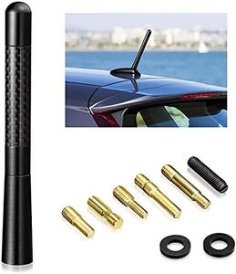 Bingfu Universal Car Radio Antenna Roof Mount Antenna 12cm,Mast Carbon Fiber Truck Antenna Replacement for Mazda Ford Toyota Honda Chevy Dodge Harley