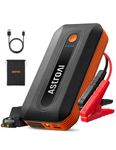 AstroAI B8 Jump Starter Power Pack for 12V Vehicles (7.0L Petrol / 5.5L Diesel) and Motorcycles, Car Battery Booster Jump Starter Power Bank, Includes LED Light & Full Accessories, Orange