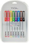 TUL® Fine Liner Felt-Tip Pen, Fine, 1.0 mm, Silver Barrel, Assorted Ink Colors, Pack Of 8 Pens
