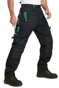 SKPRO Men's Work Pants, Cargo Pants with Reinforced Knee Pad Pockets, Relaxed Fit Carpenter Pants for Construction (Black, 36W×30L)