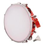 UAPAN Dafli Musical Instrument Dafli/Tambourine 10 inch Hand Percussion Musical Instrument (Red tambourine)