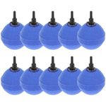 QWORK® 10 Pack 50mm Round Air Stones for Ponds & Aquariums - Compatible with Standard 4/6mm Air Lines