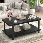 FOLUBAN Black Coffee Table, Modern 