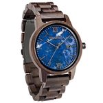 Treehut Men's Ebony Wooden Watch with All Ebony Wood Strap Quartz Analog Japanese Movement Watch (Ebony Wooden Watch 5)