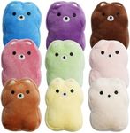 Nocciola 9 pcs Colorful Bear Dog Toys Set | Squeaky and Interactive |Cute Stuffed Pet Puppy Toys for Small to Medium Dogs | Relieves Dog Anxiety