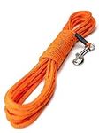 Mighty Paw Check Cord | Light Weight 9m/30ft Dog Training Lead. Durable, Weather Resistant Climbers’ Rope with Reflective Stitching. Perfect for Training, Swimming, Hunting, Camping. (Orange)