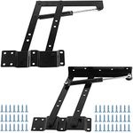 HAKZEON 2 PCS 9.52 Inch Lift Up Top Coffee Table Hinge with 40 Mounting Screws, 150N Folding Hinge Rack Mechanism Bracket Lifting Frame Desk, Gas Hydraulic, Black