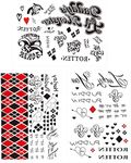 3 Sheets PADOUN Halloween Tattoos Temporary Stickers, Temporary Tattoos for Women, Large Full Body Arm Tattoo for Costume Cosplay Party Accessory