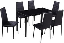 vidaXL Sophisticated Black Dining T