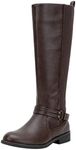 Vepose Women’s Riding Knee High Boots, Brown Calf Tall Knitted Comfort Low Heel 955 Boots with Zipper, Size 6M US, (CJY955 Coffee 06)