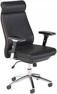Bush Business Furniture Studio C High Back Leather Executive Office Chair in Black