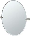 Gatco 4159LG Jewel Frameless Oval Mirror, Satin Nickel, 32"H