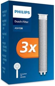 Philips Water Duschkopf mit Filter - Ersatzfilter 3 PACK, entfernt effektiv Chlor und andere große Partikel, 1 Monat Filterkapazität, Weiss