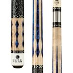 Lucasi Custom Super Birds-Eye Pool Cue with Blue Luster Inlays, 20-Ounce