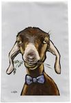 Goat Tea Towel - Goat Flour Sack Towel - Goat Kitchen Towels - Farmhouse Goat Kitchen Decor - Goat Lover Gifts -Goat Gifts for Mom - 27x27" Hand printed in NC, direct from the artist, Lee Keller
