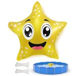 5' x 5' Pool Pillow for Above Ground Pools ROOKEA Starfish Air Pillow Winterizing Air Pillow Cold-Resistant Pool Cover Star-Shaped Air Pillow Winter Closing Pillows Float Pillow (2x16.4ft Ropes)