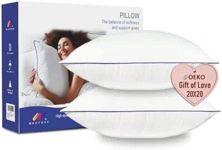 Wuuyuef 20x20 Pillow Inserts Set of 2, Machine Washable Soft Fluffy Hypoallergenic Virgin Polyester Premium Throw Pillow Stuffer, Decorative Cushion for Bed, Couch, Sofa,Indoor - White