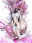 Paint by Numbers for Adults Kids, Amiiba Pink Horse DIY Kits 16x20 inch Acrylic Painting by Number Wall Art Crafts (with Frame)