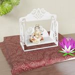 NIVED Metal Gopal Jhula | Swingable | Long Lasting | Eco Friendly | 1 Minuite Assembly | Laddu Gopal Decoration | Royal Design | Glossy White Colour