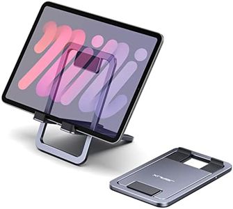 JSAUX Universal Tablet Stand, Portable Foldable Tablet Holder for Desk Compatible with iPad Mini/Air, Samsung Galaxy Tab, Kindle Fire, Steam Deck, Switch, ROG Ally, iPhone and Other Tablets-Gray