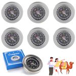 6 pcs Orienteering Compass, BOSOIRSOU Hiking Backpacking Compass Scout Compass Map Compass Outdoor Waterproof Compass for Kids Camping Trip Travelling