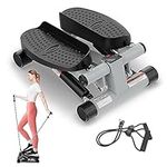 Niceday Mini Stepper Exercise Machine, Steppers with Resistance Bands, Step Machine Exerciser for Home, Up-Down Stepper with LCD Monitor, Space Saving, Non-Slip Pedal, Legs Arms and Full Body Training