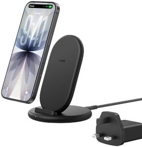 Belkin Wireless Charging Pad 15W - Qi Charger, Charging Station for Apple iPhone 17, iPhone 16/15/14 Series, Samsung Galaxy S25, Galaxy S24, Pixel - Cable Included - Black