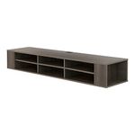 City Life Wall Mounted Media Console - 66” Wide - Extra Storage - Gray Maple - By South Shore