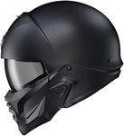 ScorpionEXO Covert 2 Open Face 3/4 Full Mode Motorcycle Helmet Bluetooth Ready Speaker Pockets Interchangeable Mouth Cover DOT Approved Solid (Matte Black - Small)