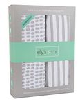 Ely's & Co. Waterproof Pack N Play/Mini Portable Crib Sheet with Mattress Pad Cover Protection I Taupe Stripes and Splash