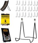 KINGDOM SOLUTIONS MADE IN USA 12-Pack Sturdy & Durable Adjustable Metal Easels to Display Books, Frames, Comics, Plates & More - Unique on the Market