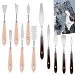 Palette Knife Set,11Pcs Painting Knife Set - Stainless Steel and Wood Handle Spatula Palette Knife Mixing Scraper Accessories Art Supplies for Oil Acrylic Painting