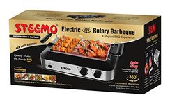 STEEMO DEEP Grill 360� AUTO Rotation Electric TANDOOR Grill BBQ SMOKELESS with Infrared Technology Kebab Set, Fish Grilling Basket, French Fries Round Basket, ROTISSERIE ATACHMT Cook ATTENDANCE Free