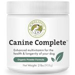 Wholistic Pet Organics Canine Complete: Dog Multivitamin for Total Body Health - Dog Supplement with Vitamins, Minerals, Prebiotics, Probiotics, Antioxidants and More - 2 Lb