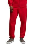 Fruit of the Loom Eversoft Fleece Sweatpants with Pockets, Moisture Wicking & Breathable, Sizes S-4X, Elastic Bottom - Red, Large