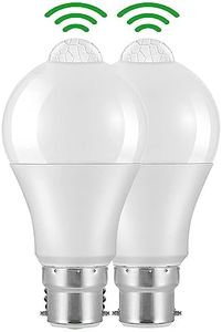 Weskjer B22 Motion Sensor LED Bulbs - 2 Pack B22 LED Bayonet Light Bulbs 12W 1020LM, 6000K Cool White, CIR>85, IP42 Waterproof Energy Saving Lightbulbs, Non Dimmable