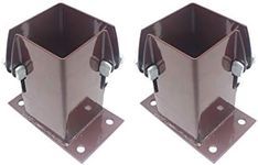 Timber Fence Post Flush Fit Bolt Down Anchor Support Shoe | 75mm | Red Oxide |Pack of 2