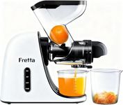Fretta Cold Press Juicer, Masticating Slow Juicer, Fruit and Vegetable Juice Maker, Pressed Squeezer, BPA-Free,200W Quiet Motor with Wide Feeding Chute(Cream White)