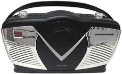 PROSCAN Retro Style Portable CD Boombox with AM/FM Radio- Top Loading CD - Aux-in Jack - AC & Battery Compatible - LCD Display - Carrying Handle